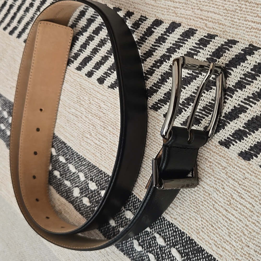 Black Leather Belt Emporio Armani Size 48